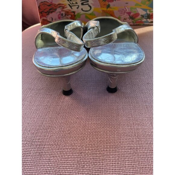 Jeffrey Campbell Persona Slingback Heel in Silver 10 New with Box Womens - Picture 7 of 13